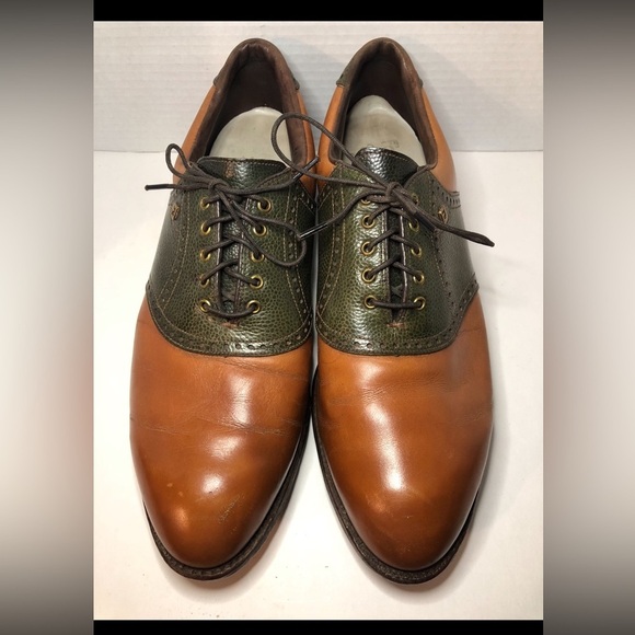 Foot Joy Vintage Green and Brown Leather Oxford Shoes men’s size 10.5